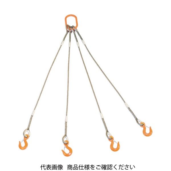 トラスコ中山 TRUSCO 4本吊りWスリング フック付き 12mmX1m GRE-4P-12S1 1セット 819-1731（直送品）