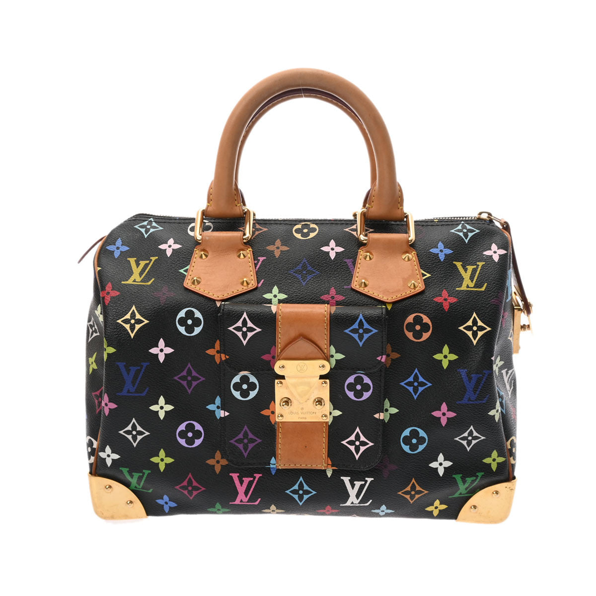 LOUIS VUITTON ルイヴィトン マルチカラー スピーディ30  ノワール M92642 レディース モノグラムマルチカラー ハンドバッグ Bランク 中古 