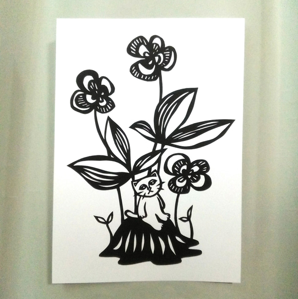 【切り絵】原画　A5サイズ　plant7