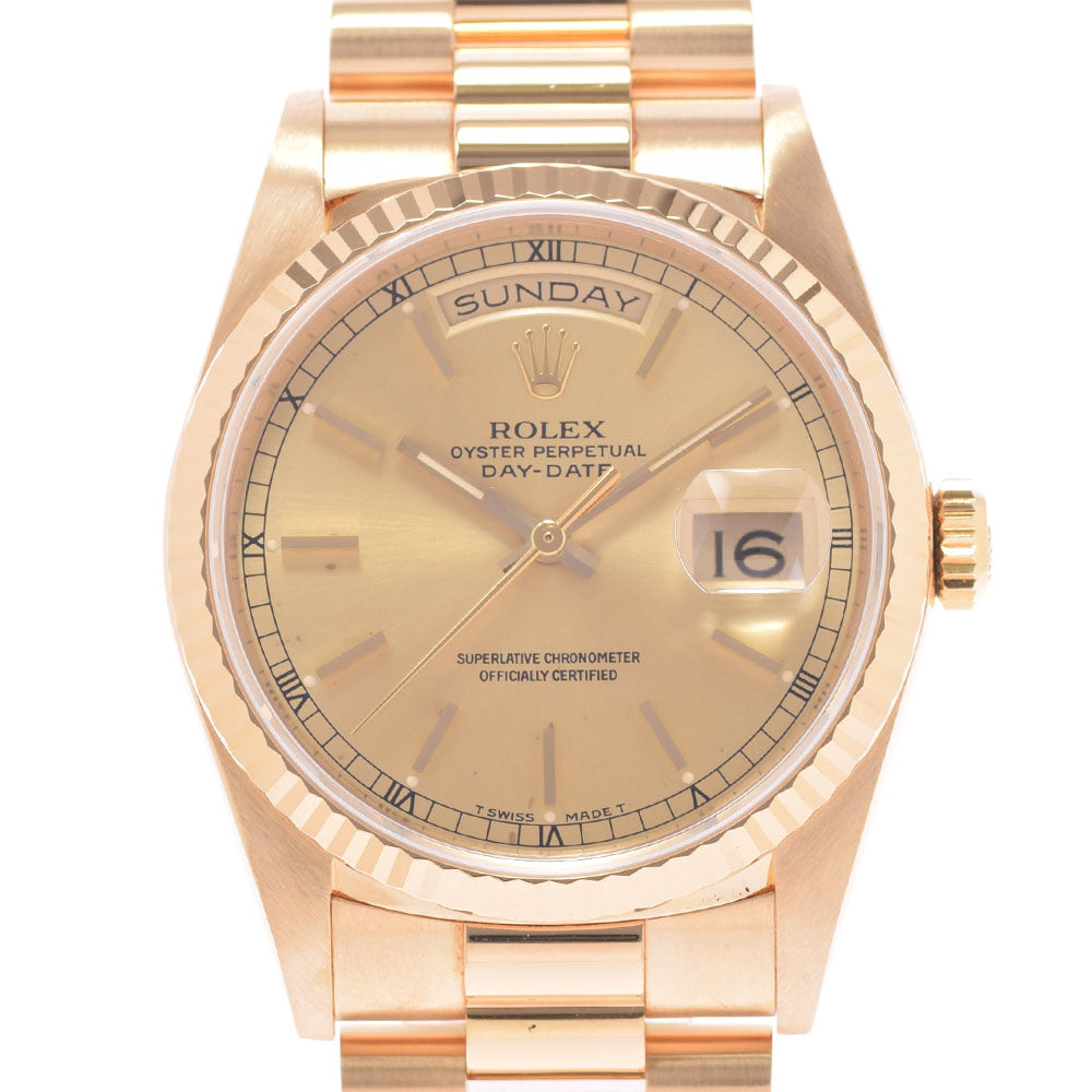 ROLEX ロレックス デイデイト 18238 メンズ YG 腕時計 自動巻き ゴールド文字盤 Aランク 中古 