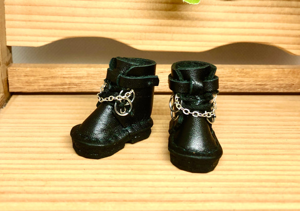 革細工　厚底チェーンブーツ　miniature  boots.