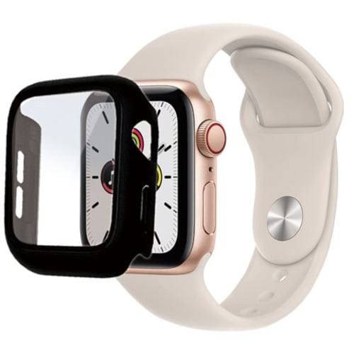 ラスタバナナ GHB3744AW40 Apple Watch Series 6/5/4/SE 第2世代/SE 40mm用 ガラス＋PC一体型ケース ブラック