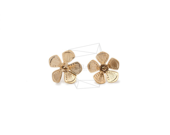 ERG-1039-MG【2個入り】フラワーピアス/Flower Post Earrings/11mm X 12mm