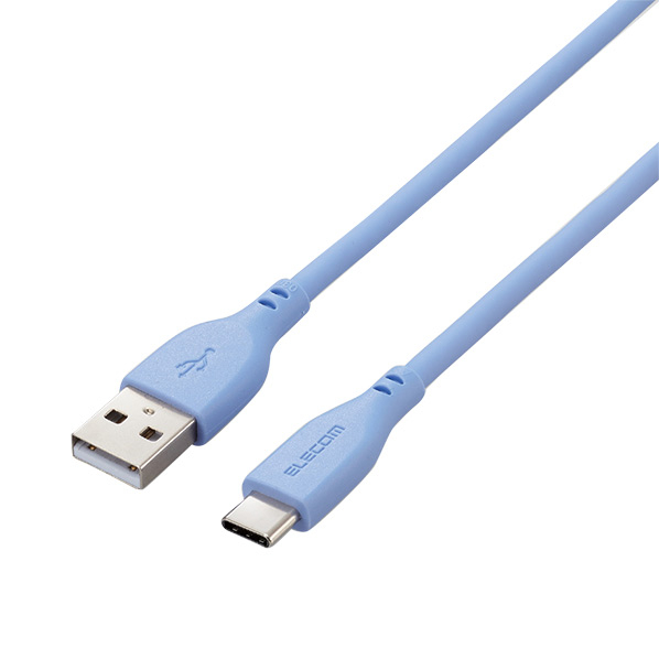 エレコム なめらかUSB Type-Cケーブル(非認証品、A-C) 1．0m ゼニスブブルー MPA-ACSS10BU