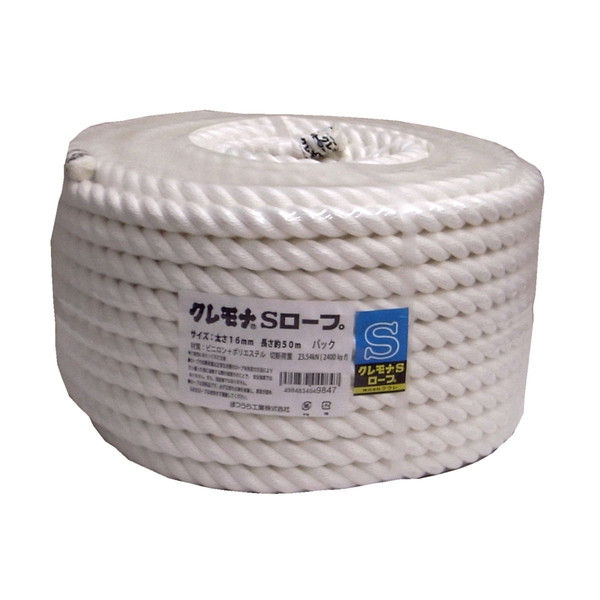 クレモナSロープ 16mmΦX50m（丸巻パック） KM（S）ROPE-16-50P まつうら工業（直送品）