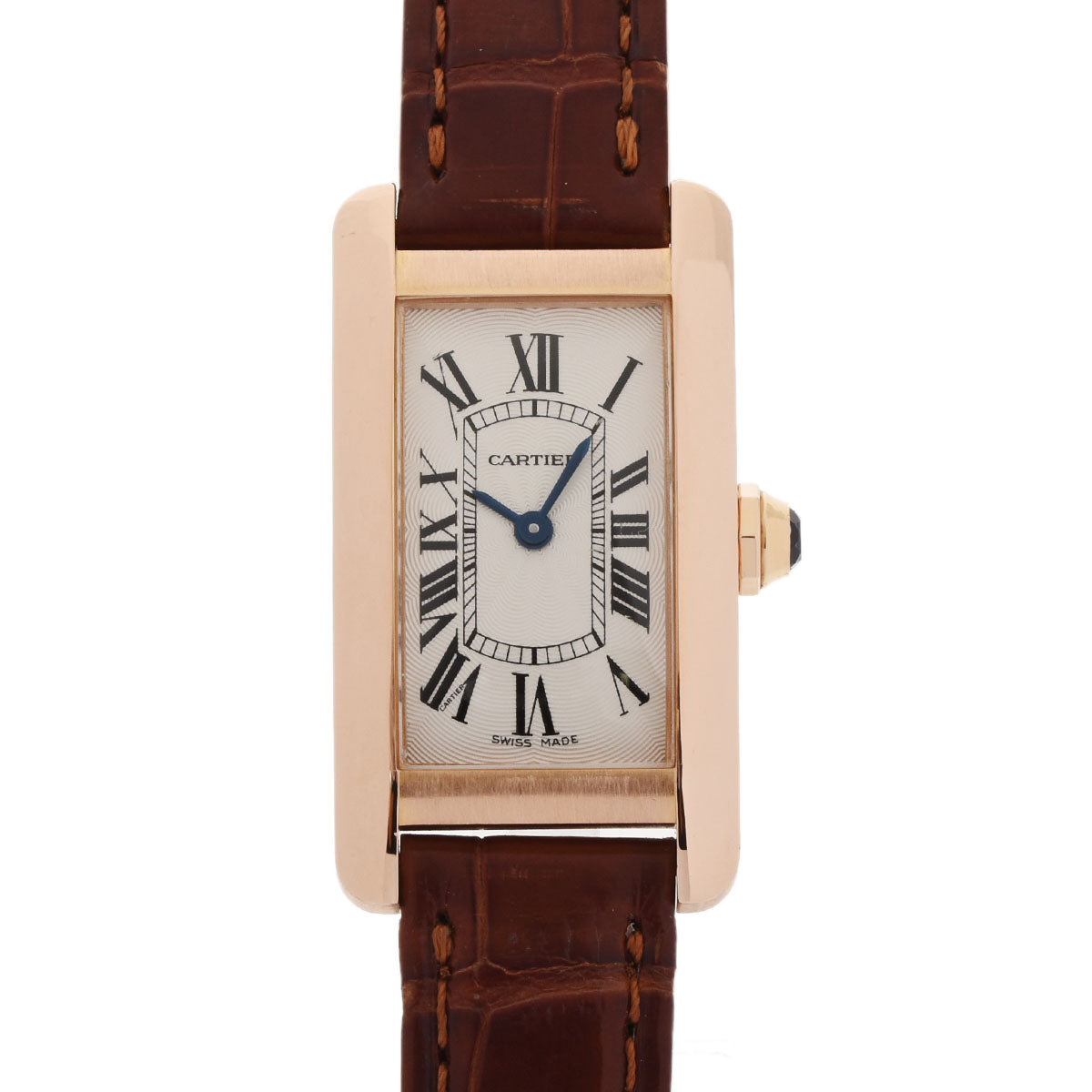 CARTIER カルティエ タンクアメリカン SM W2607456 レディース PG/クロコダイル 腕時計 クオーツ ホワイト文字盤 Aランク 中古 