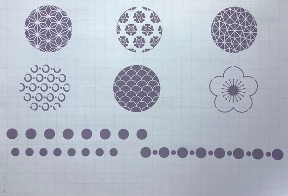 2.5号鉢サイズ　ステンシルシート　模様　no109