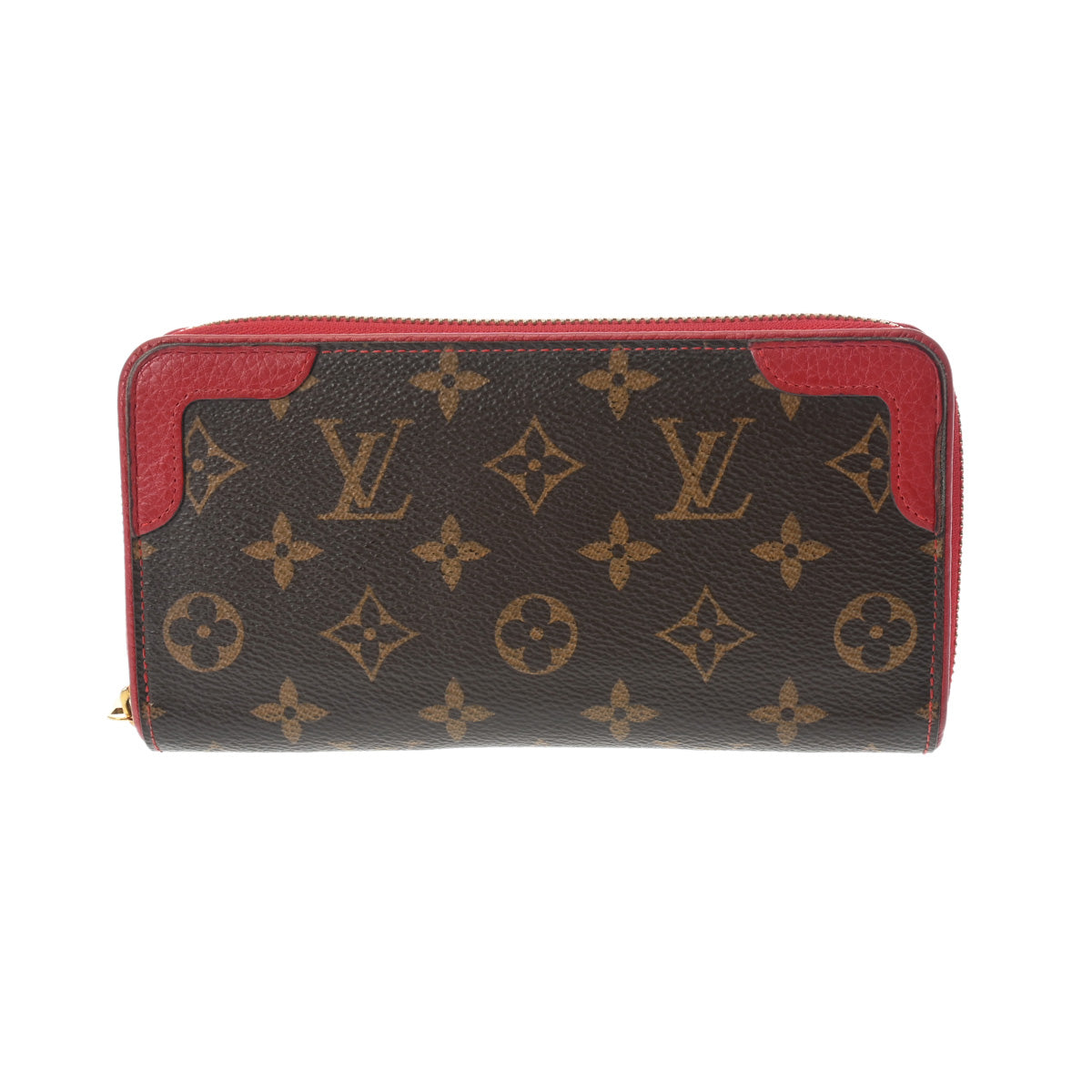 LOUIS VUITTON ルイヴィトン モノグラム ジッピーウォレット レティーロ  スリーズ(赤) M61854 レディース モノグラムキャンバス 長財布 Bランク 中古 