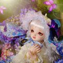 『~続~雨音のnocturne』????垂れ耳ワイヤー入り紫陽花ヘッドドレス【単品】（モヘア使用）SD SDM 60cmドール ウィッグサイズ9〜10インチ