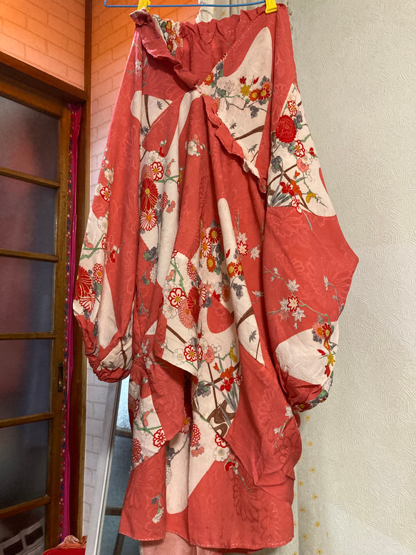 Kimono frill V-neck two-piece remake Momo-chan