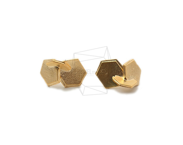 ERG-1329-MG【2個入り】トリプルヘキサゴンピアス,Triple Hexagon Earring Post