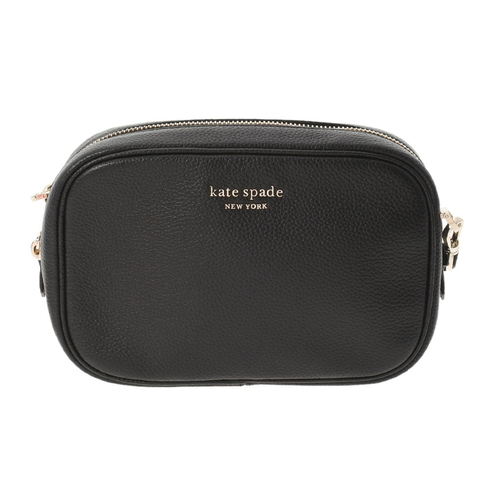 KATE SPADE ケイトスペード 黒 ユニセックス カーフ ショルダーバッグ 新同 中古 