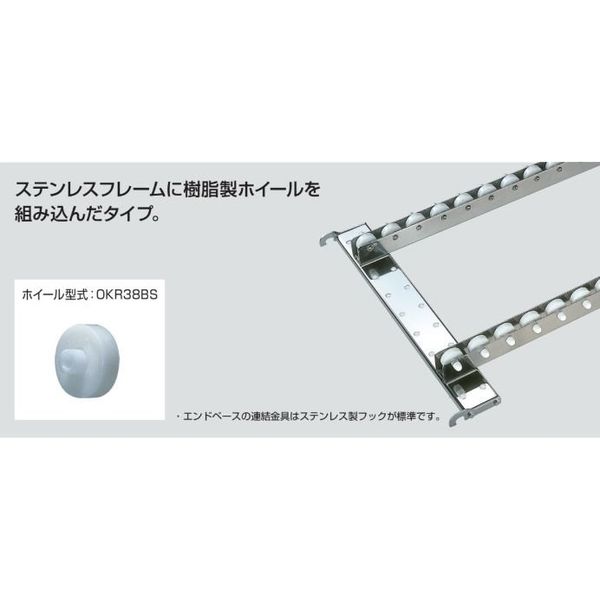 オークラ輸送機 樹脂ローラーコンベヤ OKR3862BS-3L 1P（直送品）