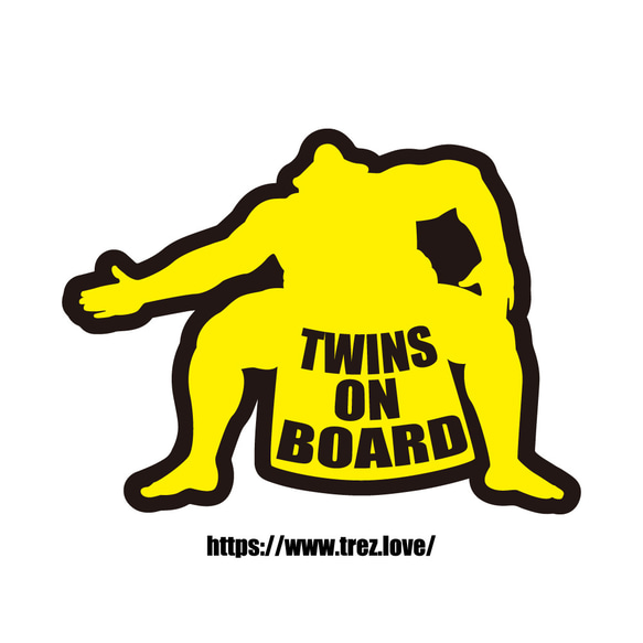 全8色 TWINS ON BOARD 相撲 どすこい マグネット