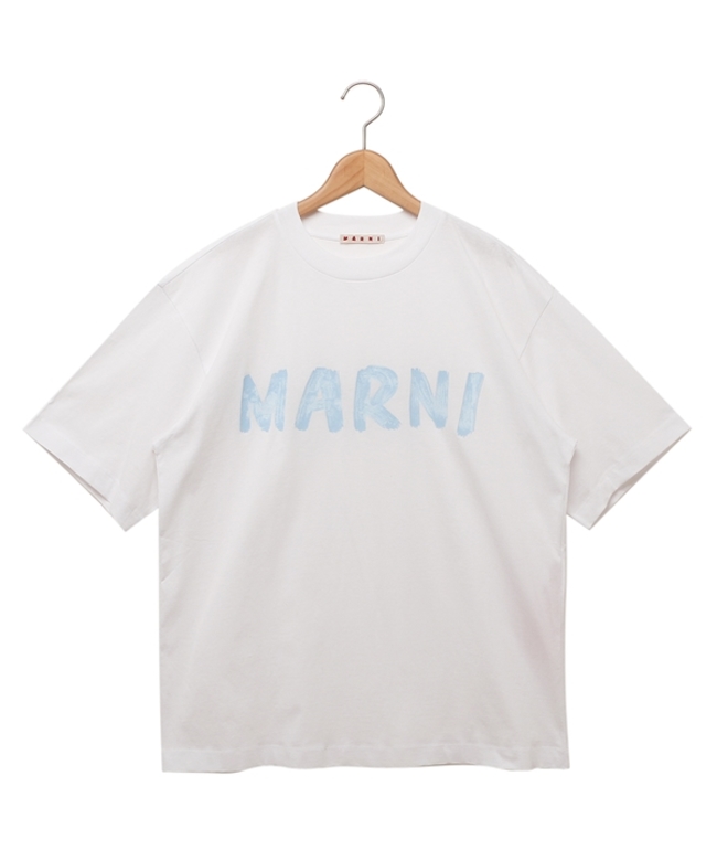 マルニ/マルニ Tシャツ カットソー クルーネック ロゴ ホワイト レディース MARNI THJ・・・