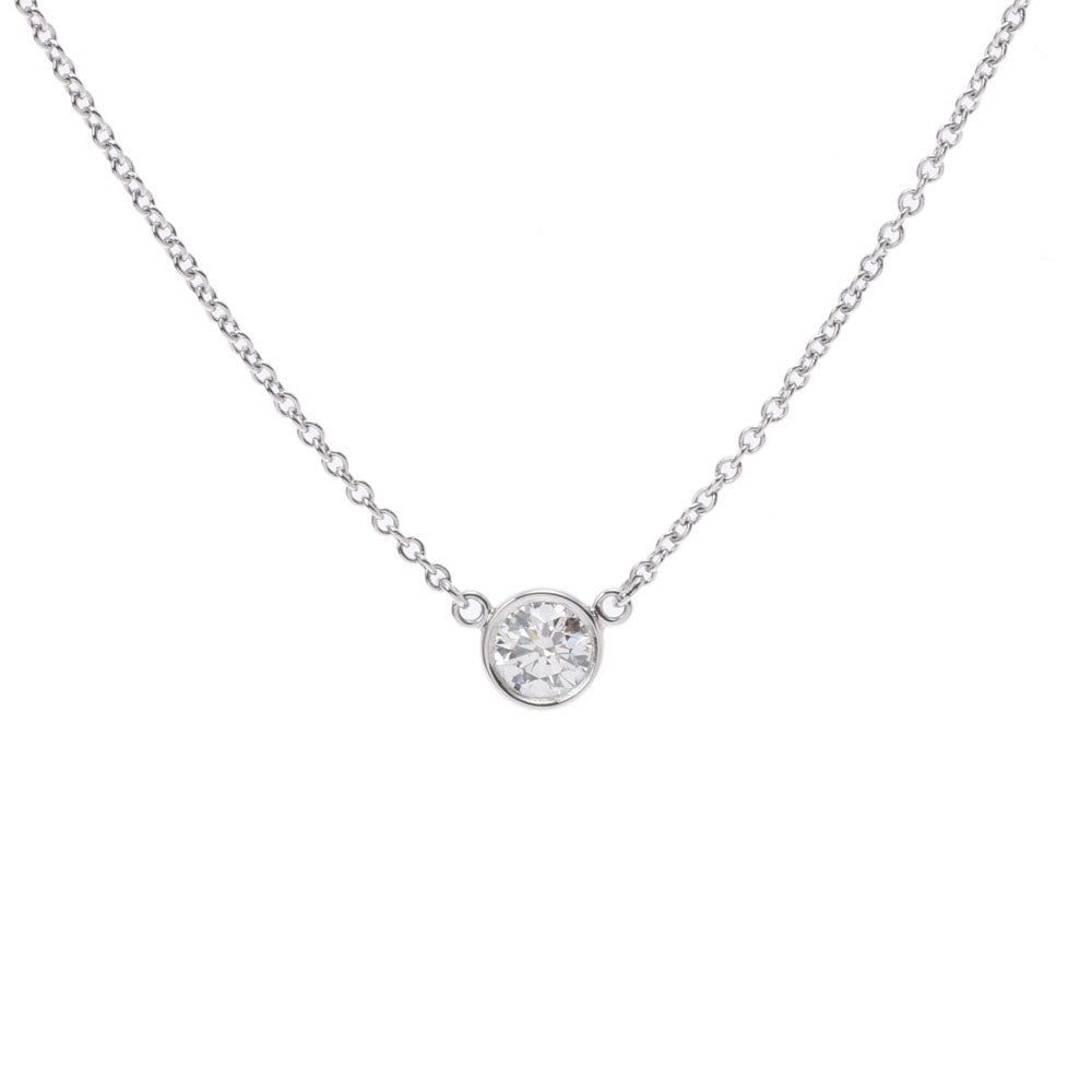 TIFFANY&Co. ティファニー バイザヤードネックレス H-VVS1 0.24ct レディース  Pt950 ネックレス Aランク 中古 