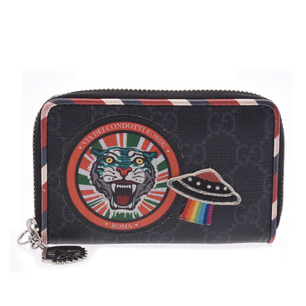 GUCCI グッチ ナイトクーリエ 小銭入れ 黒 496343 ユニセックス GGスプリームキャンバス コインケース Bランク 中古 