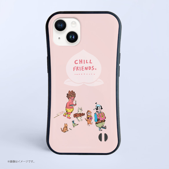 「CHILL FRIENDS 帰りの桃太郎たち。」耐衝撃グリップiPhoneケース