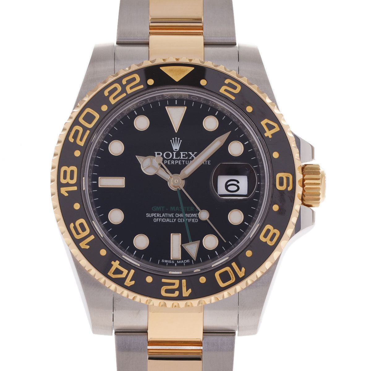 ROLEX ロレックス GMTマスター2 116713LN メンズ SS/YG 腕時計 自動巻き ブラック文字盤 Aランク 中古 