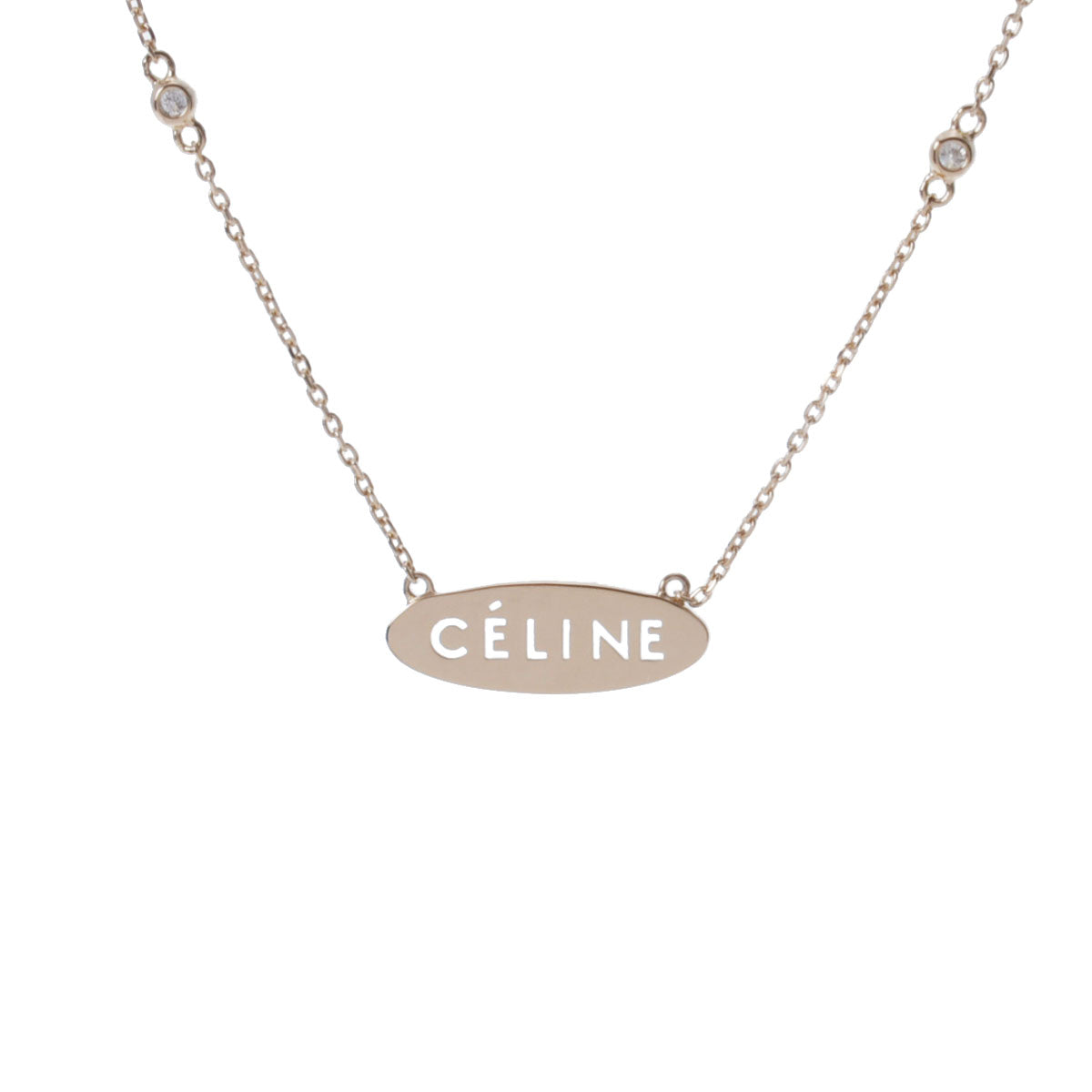 CELINE セリーヌ ロゴネックレス レディース K18イエローゴールド ネックレス Aランク 中古 