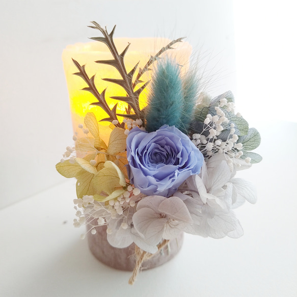 湖池屋×Creemaコラボ作品・じゃがいも心地《Flower LEDキャンドルライト》Blue