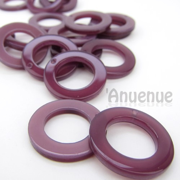 アセテート樹脂 リバーシブルラウンドフープ 25mm【 Lavender & Bordeaux 】4個