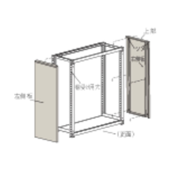 トラスコ中山 TRUSCO M3・M5型棚用はめ込み式側板 750XH1800 ネオグレー GMM-67 NG 1組(1個) 461-3791（直送品）