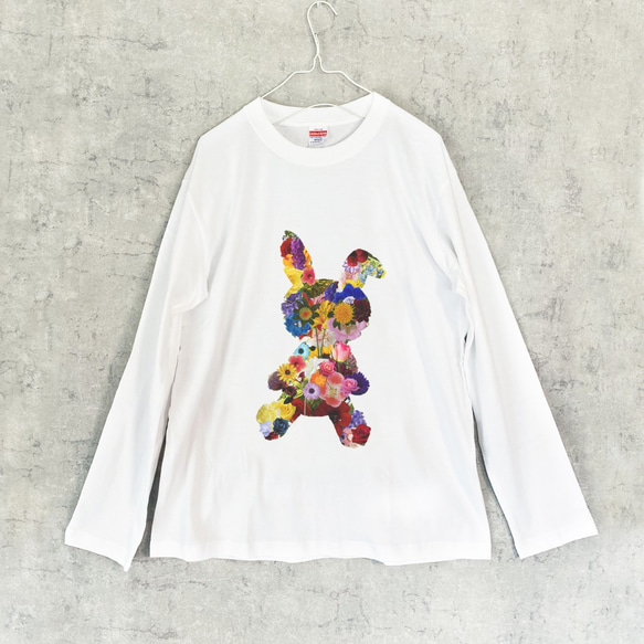 FLOWER CAT ロングTシャツ / ロンT カットソー 猫 花 ねこ ネコ