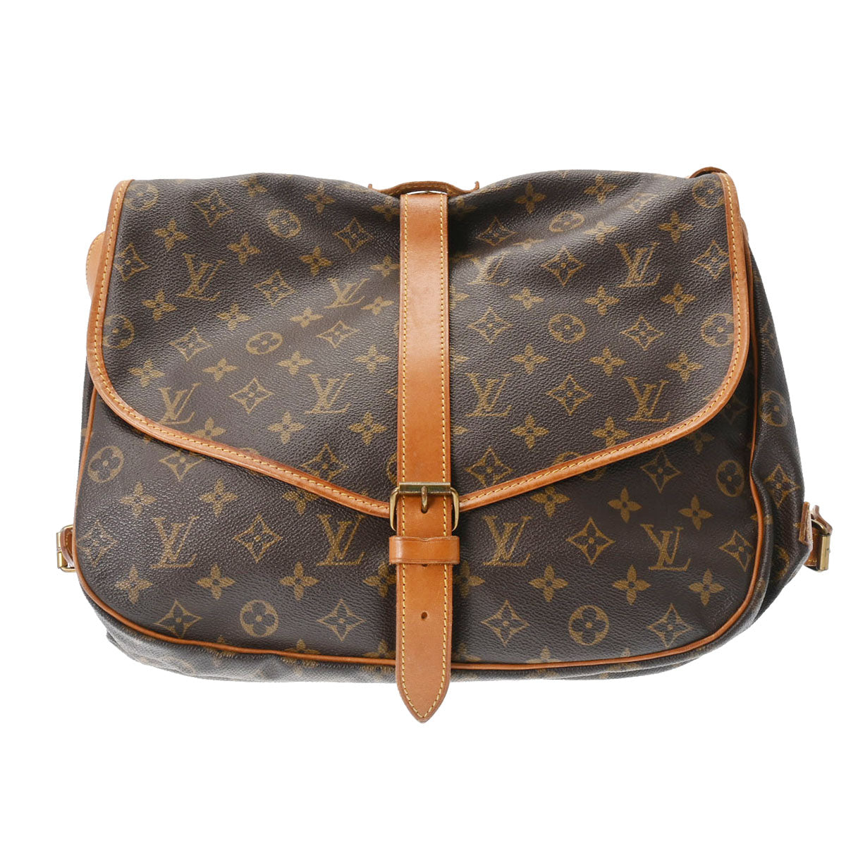 LOUIS VUITTON ルイヴィトン モノグラム ソミュール 35 ブラウン M42254 ユニセックス モノグラムキャンバス ショルダーバッグ Bランク 中古 