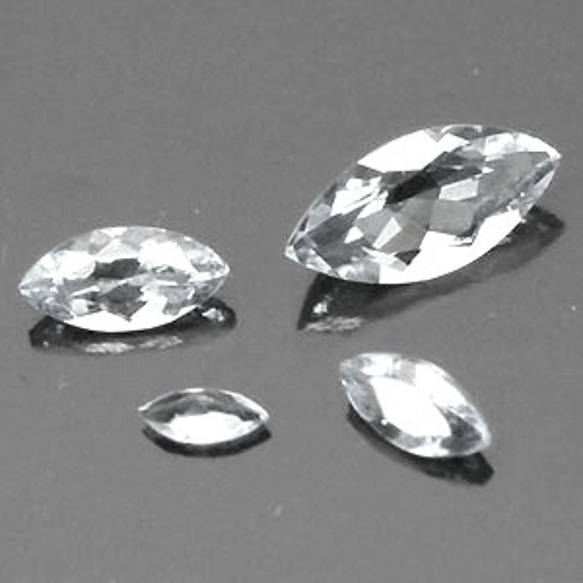 天然石 ルース 卸売　ホワイトトパーズ(white-topaz)　マーキスカット　4x8mm（2個セット）