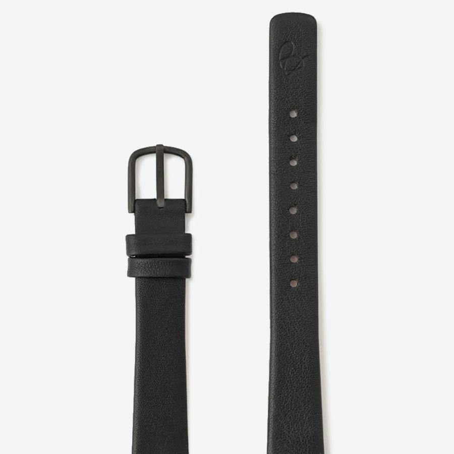 【新年の贈り物】ARNE JACOBSEN Watch Leather Strap / Black × Black 30mm_画像1