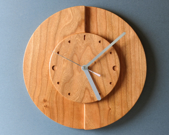 掛け時計（木製・無垢）Wood Wall Clock C-1　ブラックチェリー