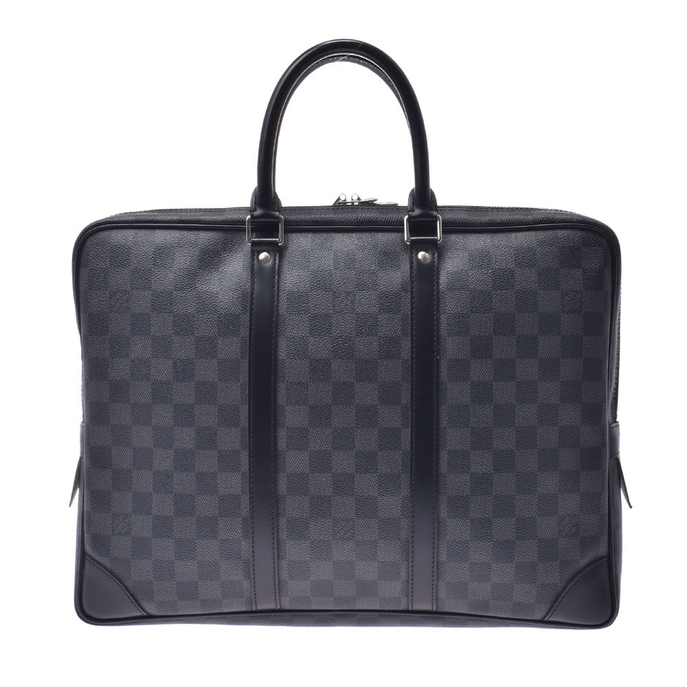 LOUIS VUITTON ルイヴィトン ダミエ グラフィット ポルトドキュマン ヴォワヤージュ 黒/グレー系 N41125 メンズ ビジネスバッグ ABランク 中古 