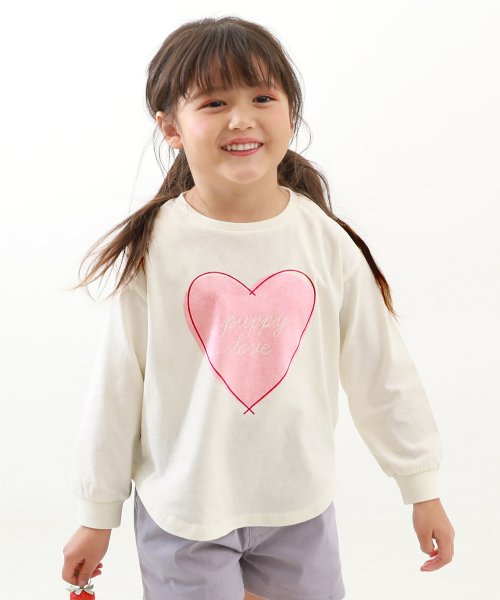 デビラボ ガールズ プリント長袖Tシャツ 子供服 キッズ 女の子 トップス 長袖Tシャツ ロンT 綿100% 吸汗