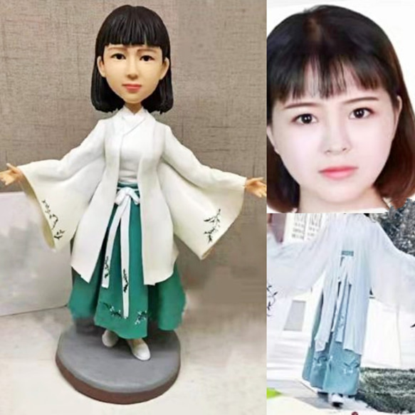 【オーダーメイド】お写真入から 3D 肖像画 似顔絵 人形 フィギュア 彼氏 彼女 誕生日ケーキトッパー 記念日カップル