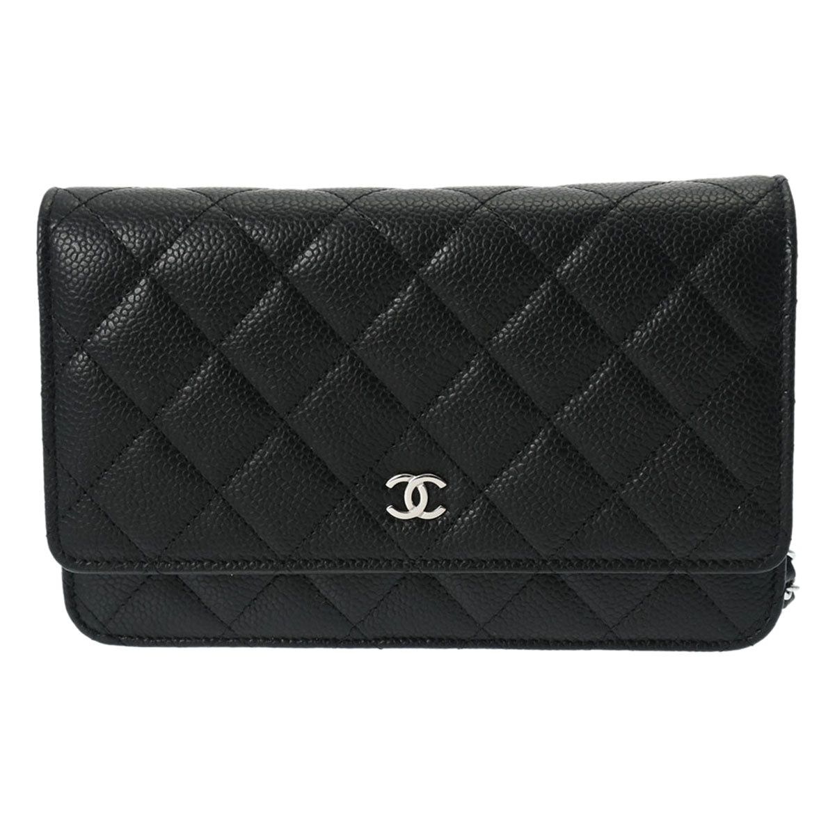 CHANEL シャネル マトラッセ クラシックチェーンウォレット 黒 シルバー金具 AP0250 レディース キャビアスキン ショルダーバッグ 未使用 