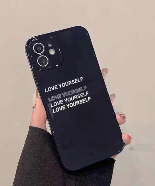 LOVE YOURSELF スマホケース ma 【即納】 アイフォン スマホ カバー ケース iPhoneケース iPhone13 iPhone14 TPU ソ