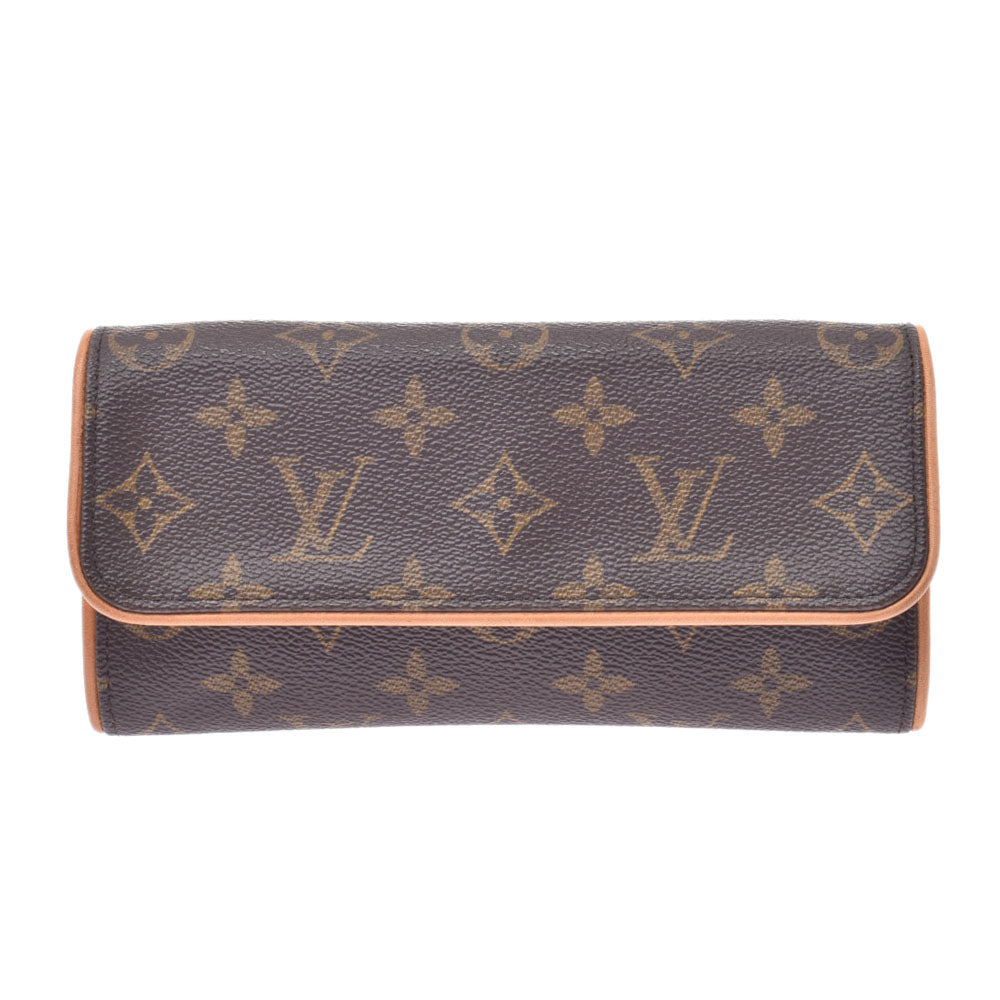 LOUIS VUITTON ルイヴィトン モノグラム ポシェットツインPM ブラウン M51854 ユニセックス モノグラムキャンバス ショルダーバッグ Bランク 中古 