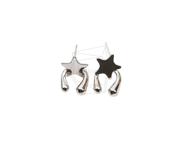 ERG-2036-R【2個入り】スターピアス,Stars Earring /Ear Climbers Earring