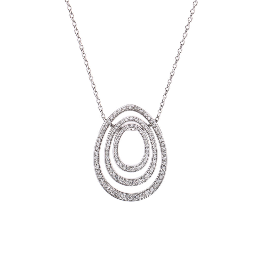 MIKIMOTO ミキモト 3ループ ダイヤ0.50/0.31/0.19ct レディース K18WG ネックレス Aランク 中古 