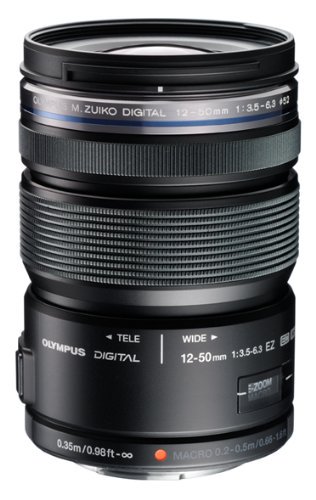 OLYMPUS ミラーレス一眼 レンズ 防塵 防滴 電動ズーム ED 12-50mm ブラック M.ZUIKO DIGITAL ED12-50mmF3.5-6.3 EZ BLK【中古品】