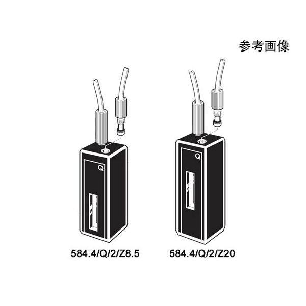 縦長窓短光路ディゾリューションフロー石英セル M6メスねじ付き 光路長:0.2mm0.047mL