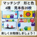 マッチング　形と色　マグネット　見本各20枚　4種セット　知育玩具