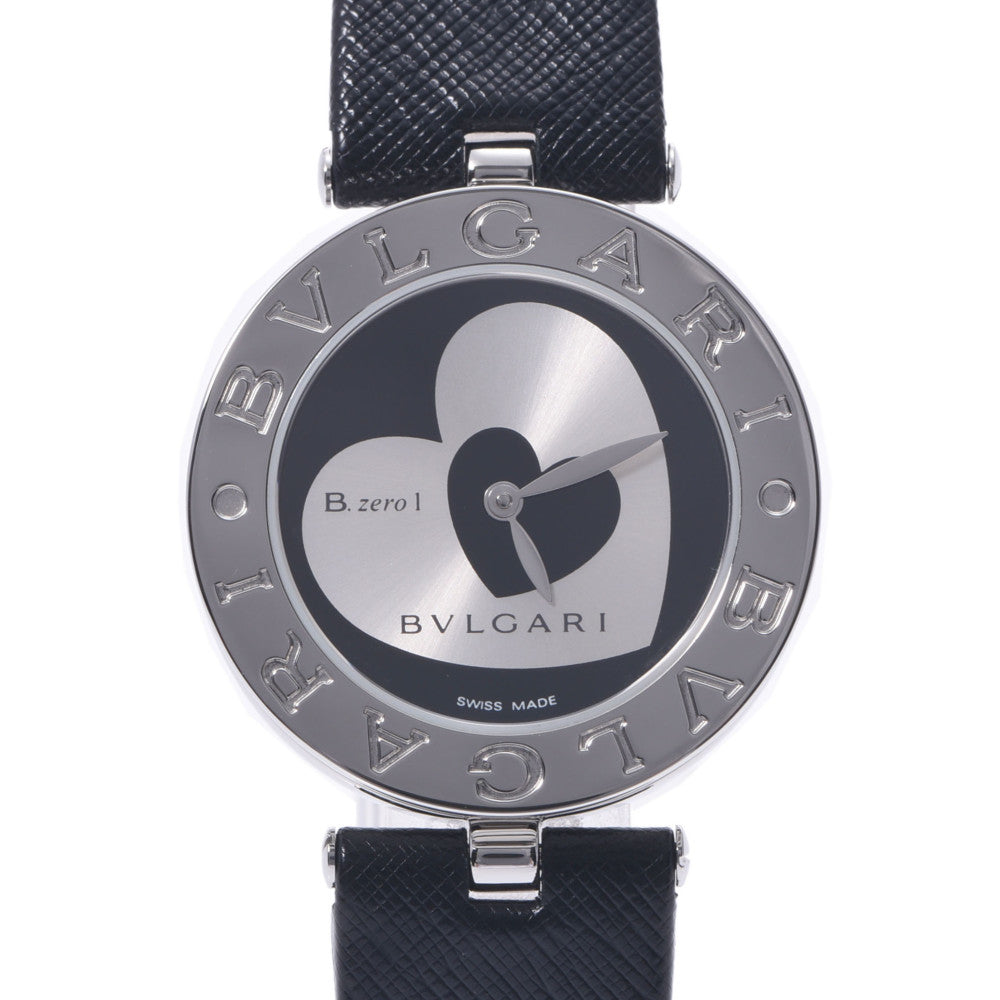 BVLGARI ブルガリ B-ZERO1ウォッチ ダブルハート BZ30S レディース SS/革 腕時計 クオーツ 黒/シルバー文字盤 Aランク 中古 