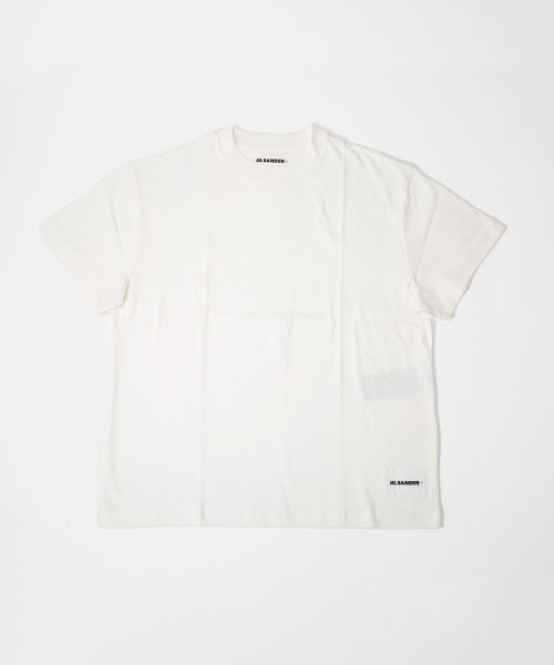 ジルサンダー プラス JIL SANDER+ J40GC0001 J45048 Tシャツ メンズ レディース 半袖 ラウンドネック ロゴラベル 黒 白 カジュア