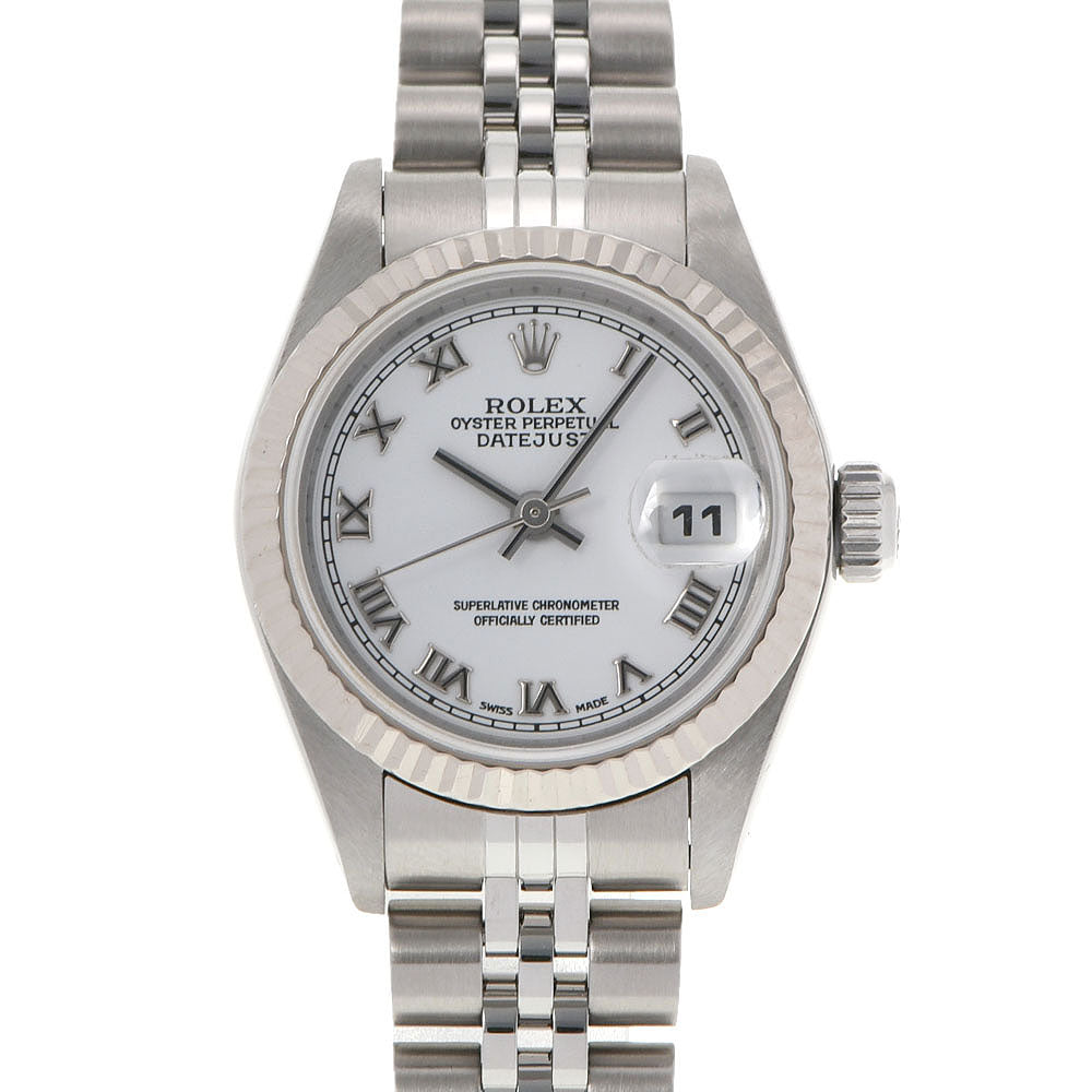 ROLEX ロレックス デイトジャスト 79174 レディース WG/SS 腕時計 自動巻き 白文字盤 Aランク 中古 