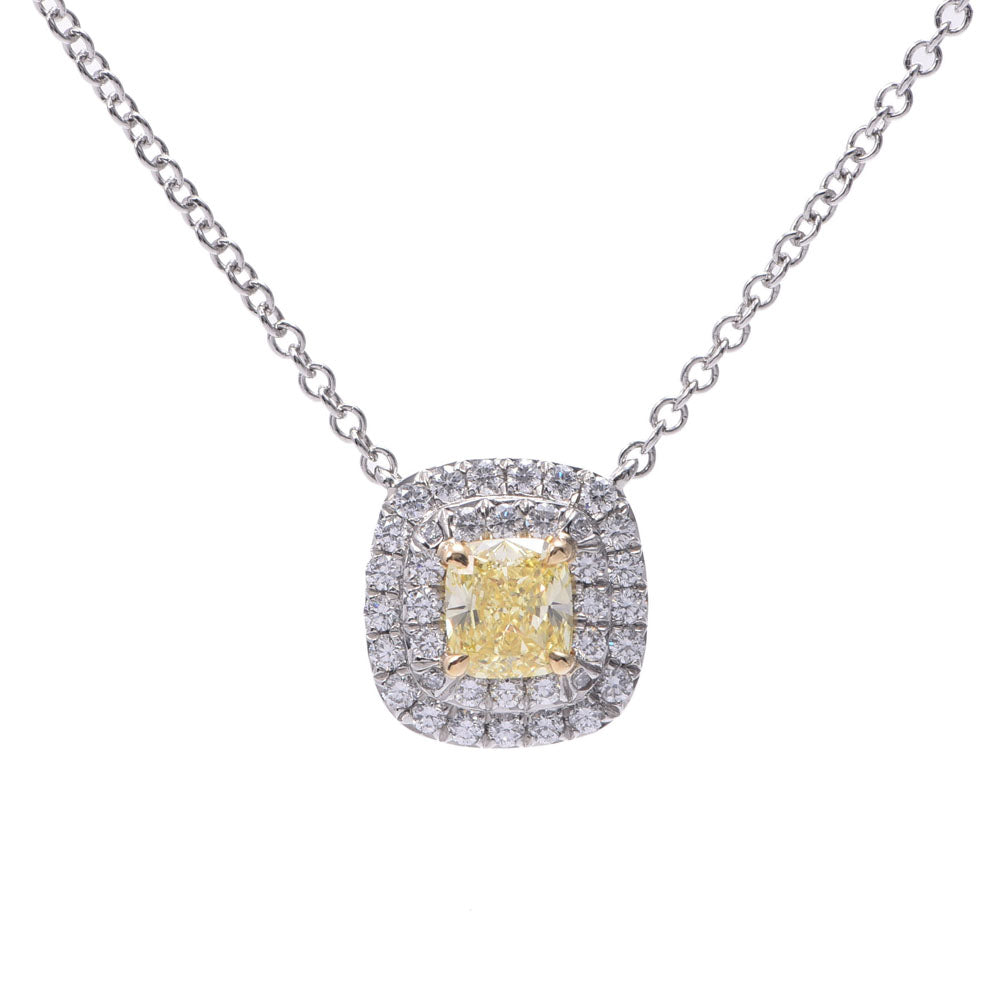 TIFFANY&Co. ティファニー ソレスト ダイヤ0.34ct FIY-VS2 レディース PT950/K18WG ネックレス Aランク 中古 