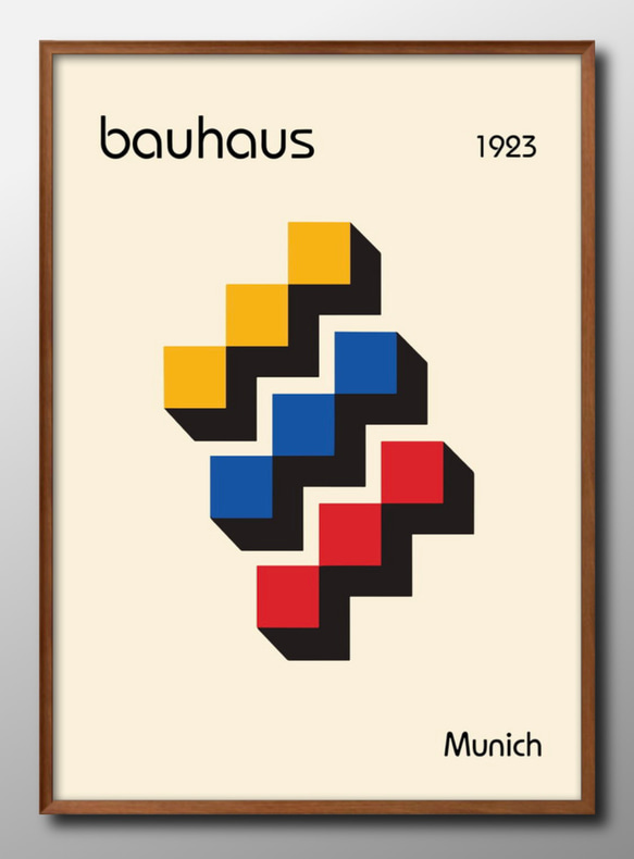 14404■アートポスター　絵画　A3サイズ『バウハウス　BAUHAUS』イラスト　デザイン　上級マット紙　北欧