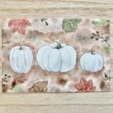 ????透明水彩画「white pumpkin」北欧イラストポストカード２枚セット 秋 カボチャ 白かぼちゃ　メッセージカード　ハロウィン　ハロウィンカード????