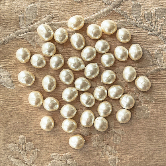 Glass Pearl Beads 約10mm [BE-243-2]＊10個＊Vintage＊